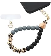 BEEFLYING Silicone Beaded Phone Wrist Strap, Cellphone Lanyard with Tether Tab, Elastic Hands-Fre...
