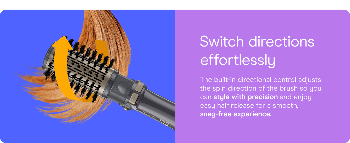 Conair infiniti hot air spin brush set dryer tourmaline ceramic ions less frizz healthy hair.