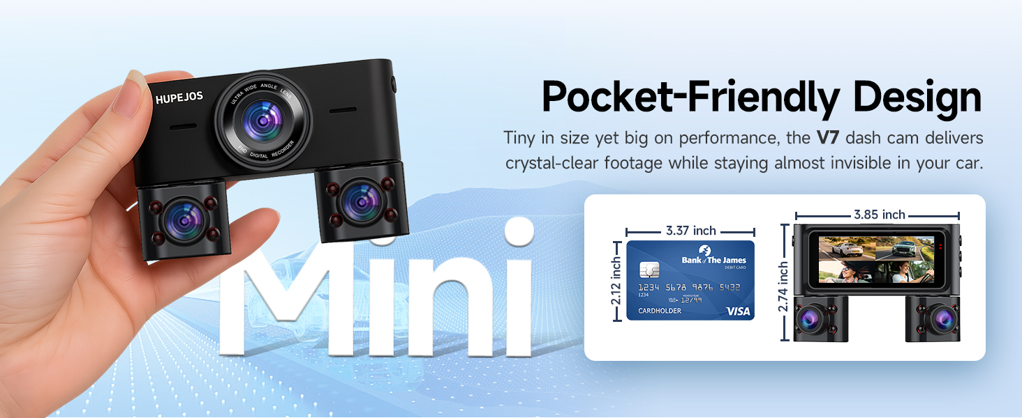 Text reads 'Pocket-Friendly Design' with images showing a small electronic device or interface in different usage scenarios.