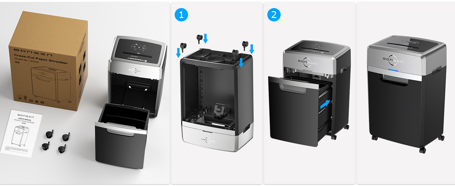 BONSEN Heavy Duty Paper Shredder for Office Use