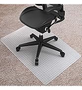 Kuyal Desk Chair Mat for Carpet, 30'' x 48'' Rectangle Transparent Mats for Chairs Good for Desks...
