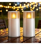 Homemory Solar Candles Outdoor Waterproof, Flickering Flameless LED Candles with Dusk to Dawn Sen...
