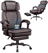 Executive Big and Tall Office Chair with Foot Rest, Heavy Duty Ergonomic Office Chair with Adjust...
