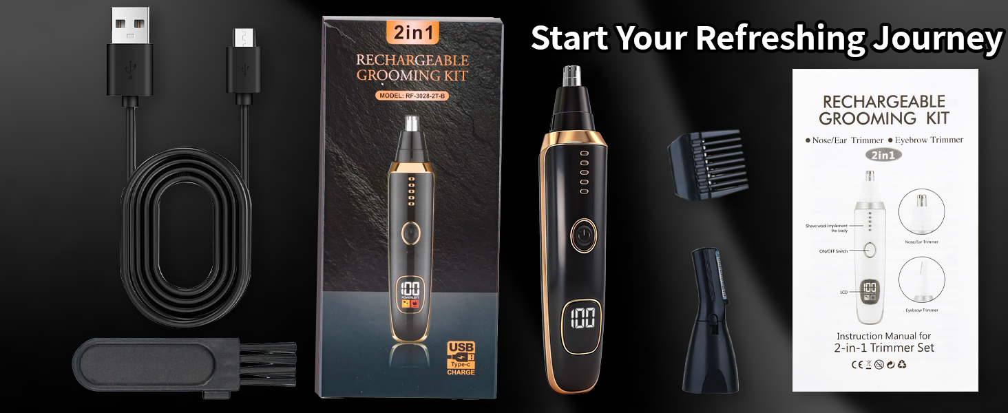 Nose &amp; Eyebrow Hair Trimmer for Women Men,Painless Rechargeable Ear &amp; Nose Hair Trimmer Clipper