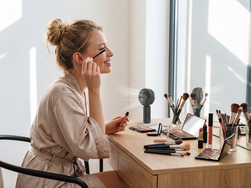 small eyelash fan for makeup drying mini portable lash fan for extensions women beauty accessories