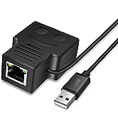 CERRXIAN RJ45 Network Splitter Adapter, RJ45 1 to 2 Female LAN Ethernet Network Splitter 2 Device...