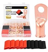 Sanuke 120Pcs AWG 8 6 4 2 Copper Wire Lugs with Heat Shrink Set, 60Pcs Heavy Duty Battery Cable C...