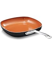 GOTHAM STEEL Non Stick Frying Pan, 9.5” Square Ceramic Frying Pan Nonstick, Long Lasting Nonstick...