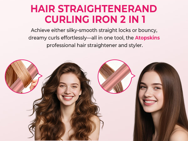 HAIR STRAIGHTENERRAND CURLING IRON 2 IN 1