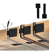 80PCS Hook and Loop Cable Ties, Hook and Loop Cable Straps, Under Desk Cable Management, Adhesive...