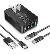USB C Fast Charger Block,40W 4-Port Flat PD3.0 USB C Wall Charger with Foldable Plug + 6FT Type C...