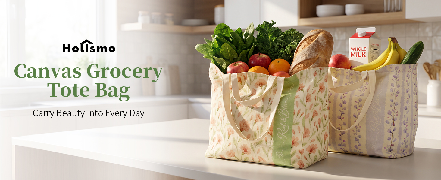 canvas grocery tote bag