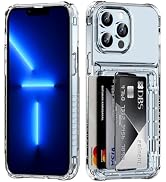 ACANDYA for iPhone 13 Pro Case Wallet Clear Protective Phone Case with Credit Card Holder Heavy D...