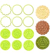 KALAIEN 12Pcs Christmas Cookie Cutters,Personalized Cookie Stamp,Cookie Stamps for Baking Cookies...