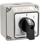 Heschen Universal Rotary Cam Selector Changeover Switch, SZW26-20/D202.2D, 660V 20A, ON-Off-ON, 3...