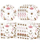 40 PCS Western Decoration Wild West Theme Pink Cowgirl Rodeo Decorations for Baby Shower Fire Cam...