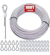 Twidec/100FT 1/8" T316 Stainless Steel Cable for Deck Cable Railing 7x7 Steel Wire Rope Construct...