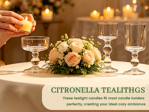 Fits most candle holders perfectly, creating a warm, cozy ambiance for weddings, dinners, and events