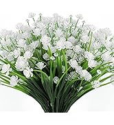 RECUTMS 12 Bundles Artificial Flowers for Outdoors UV Resistant Flowers Artificial Outdoor Flower...