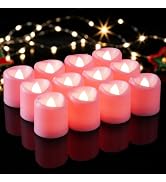 5plots 24Pack Pink Flameless Votive Candles, Fake Electric Candles | 100 Hours LED Tealights, AG1...