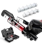 IBOSAD 1/8” Wire Rope Crimping Tool,Hand Operated Hydraulic Crimping Tool Range 12 AWG-2/0 AWG fo...