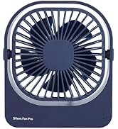 KIEROFIRT Portable Silent Fan Three Wind Speed Adjustment Type-c Charging Interface Non-slip Sili...