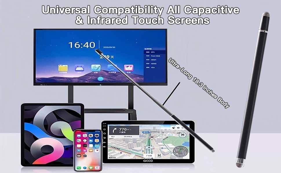 Extendable 2-in-1 Dual Tip Universal Stylus Pen