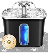 Veken Innovation Award Winner Stainless Steel Cat Water Fountain, 108oz/3.2L Automatic Pet Founta...