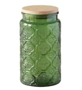 ANSQU Green Glass Jar, 34oz Vintage Colored Mason Jar, Candy Jar/Sugar Container for Kitchen Pant...