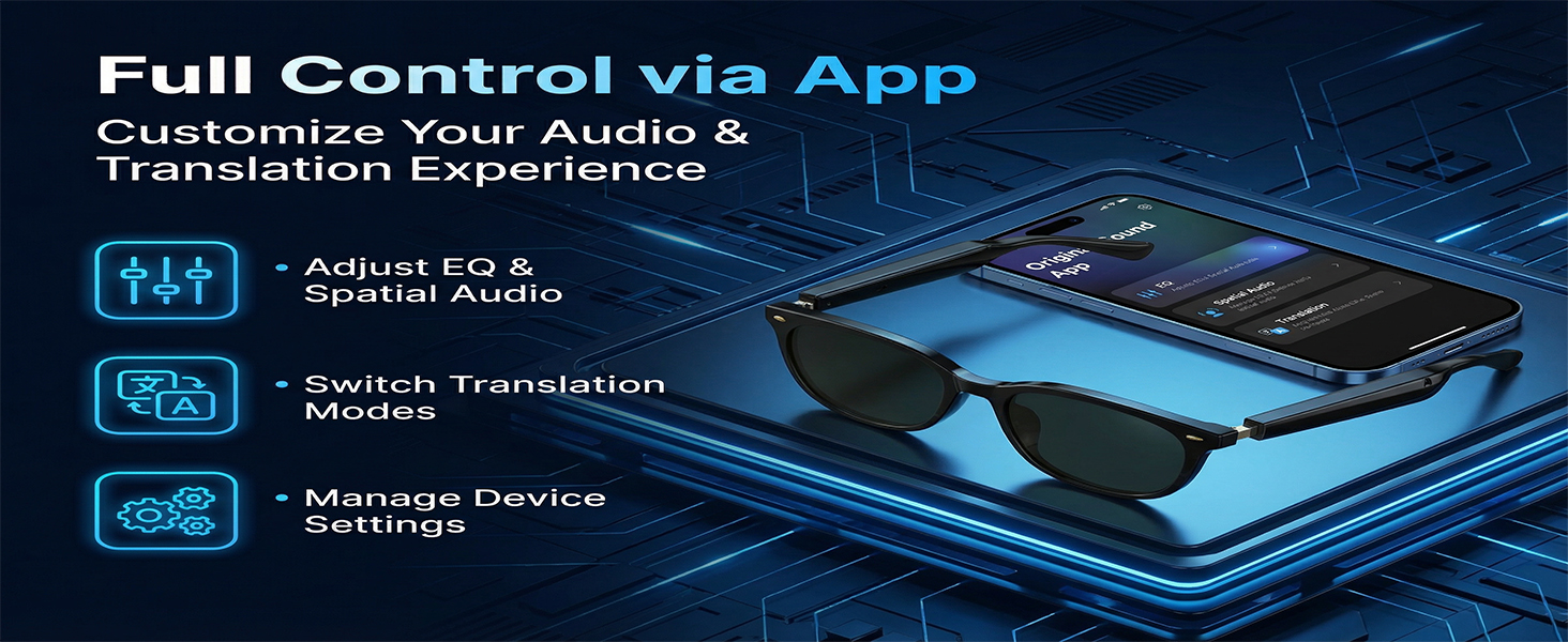 AI Smart Wireless Bluetooth Translation Glasses