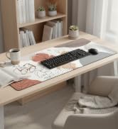 Mats on Top of Desks, Large Desk Mat, Cute Mousepad, Boho Mouse Pad, Abstract Mid Century Modern ...