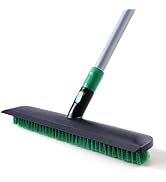 Eyliden X-Large Floor Scrub Brush, 2 in 1 Scrape Brushes with Rubber Squeegee | 55.3" Long Handle...
