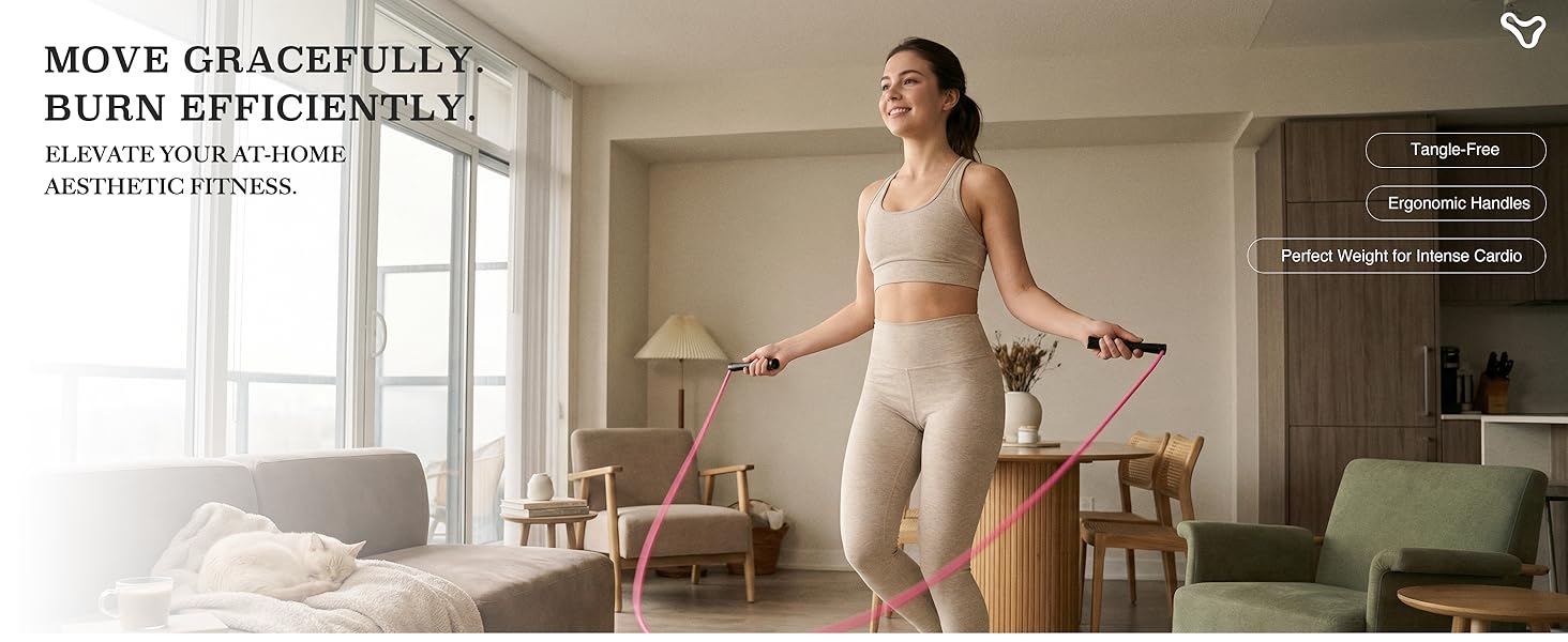 Aesthetic Jump Rope for Women - Apartment-Friendly Silent Rotation