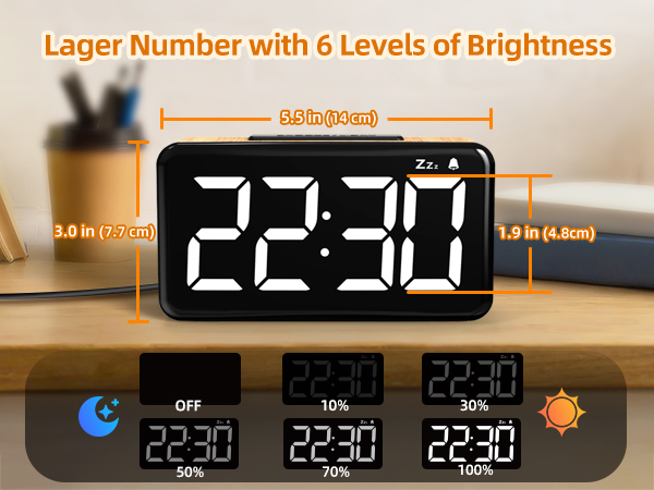 dimmable wooden alarm clock