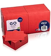 Red Beverage Napkins, 2-Ply Disposable Paper Napkins-Bar, Cocktail, Weddings, Birthday, EU Made, ...