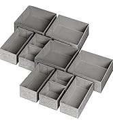 12 Pack Drawer Organizers for Clothing, Foldable Clothes Storage Box Closet Dresser Drawer Organi...