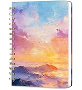 Hllwxrk Lined Spiral Journal Notebook, A5 College Ruled Spiral Notebook for Women, Hardcover with...