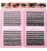 Lash Clusters Kit, 640 Pcs Eyelashes Clusters Extensions Kit 9-16mm Individual Lashes D Curl Fluf...