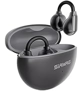 SIAWAG Clip on Earbuds Open Ear Headphones 50H Play Bluetooth Lightweight Comfort Design Fit Spor...