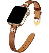 JR.DM Slim Leather Bands Compatible with Apple Watch Band 38mm 40mm 41mm 42mm 44mm 45mm 46mm 49mm...