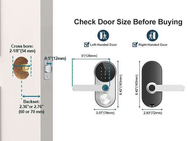 front door size silver
