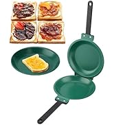 Omelette Pan, Omelette Pans Nonstick Flip, Double Pan, Double Side Non-stick Ceramic Coating Flip...