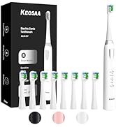 keosaa Electric Toothbrush with 8 Brush Heads(817 White)