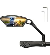 RYANGO Bike Mirror, Large Bike Mirrors HD Rearview Mirror, Stainless Steel Flat Lens Bike Rear Vi...