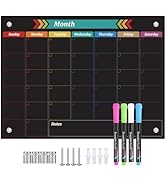 Glass Dry Erase Whiteboard, Glass Color Monthly Calendar Whiteboard, 12