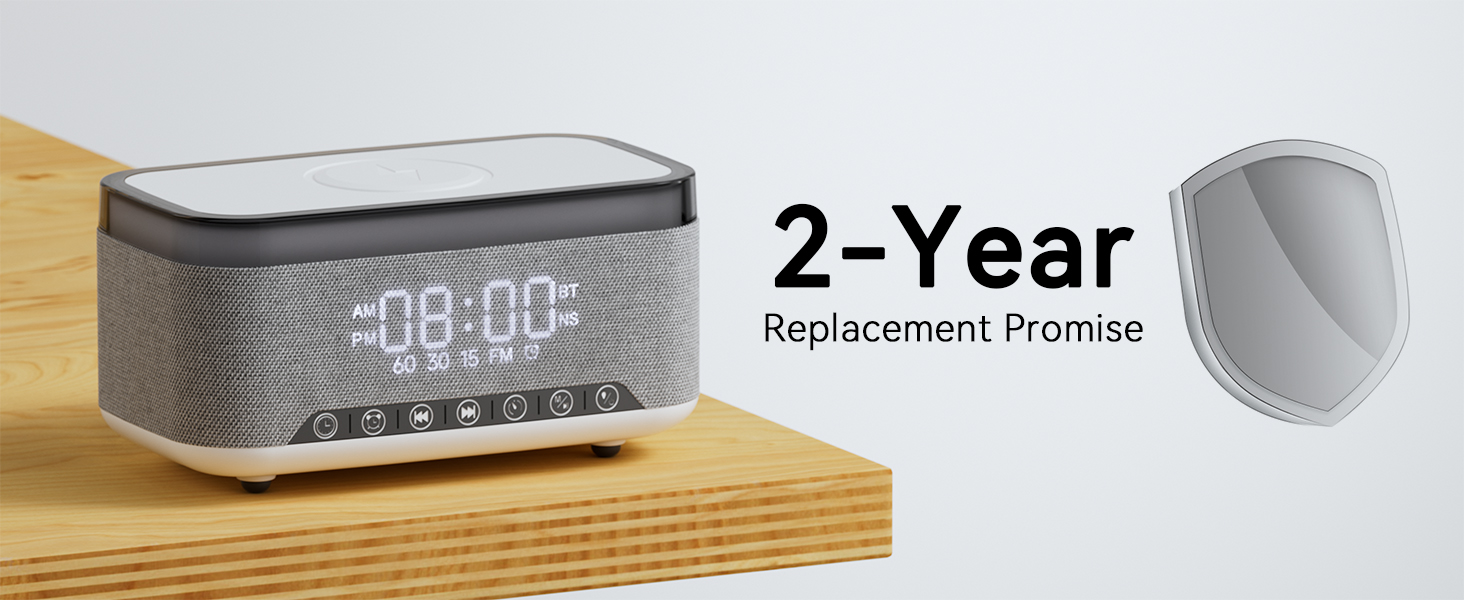 Wireless Charging Alarm Clock Speaker