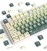 Guffercty kred 133 Keys XDA Profile Green keycaps 75 Percent Cute PBT Keyboard Caps with ISO Keys...