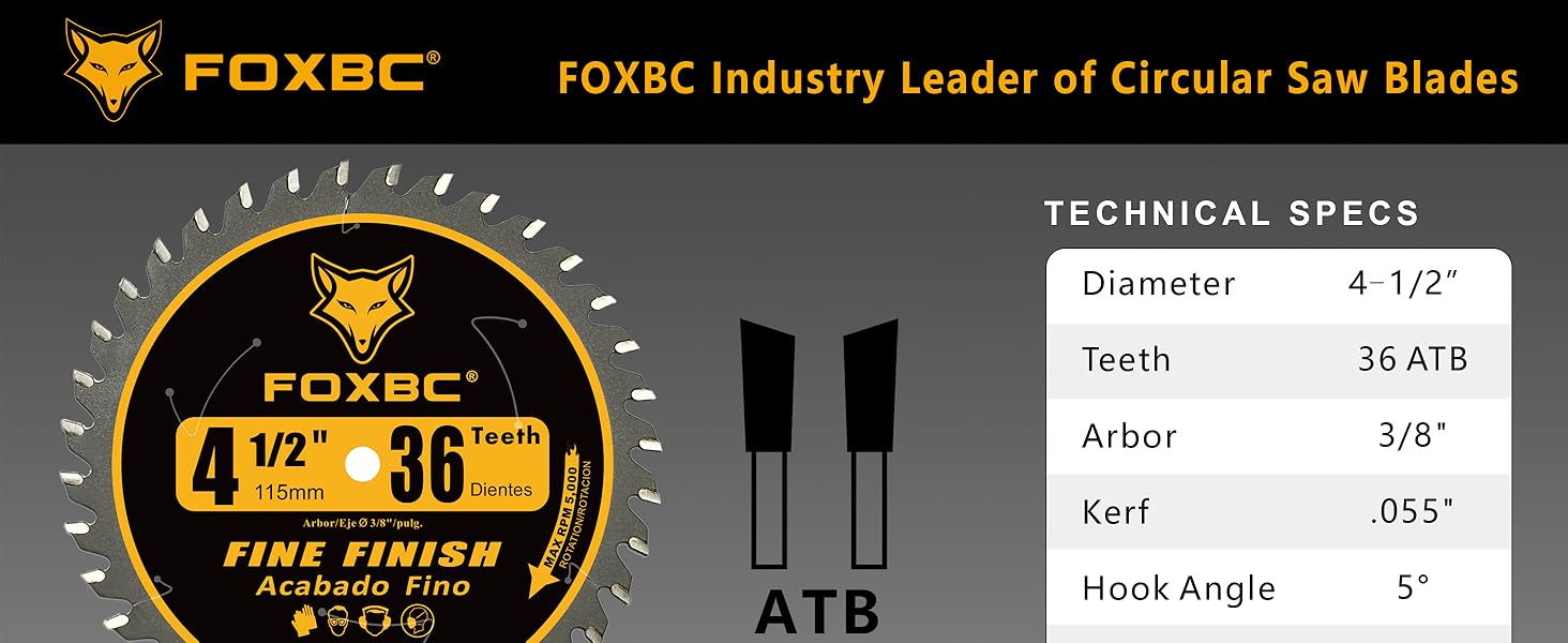FOXBC 4-1/2 Inch Trim Circular Saw Blade 