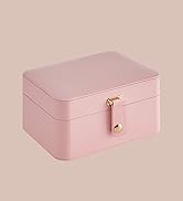 SONGMICS Jewelry Organizer Box, Travel Jewelry Case, 2-Layer Travel Case for Earrings, Necklaces,...