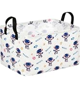 ANPZECK Nursery Toy Bin Shelf Basket Foldable Storage Gift Basket with Robots Printed Pattern, Wa...